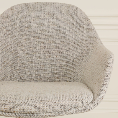 Barkruk Nino-Mae met armleuningen - wit onderstel 75 cm