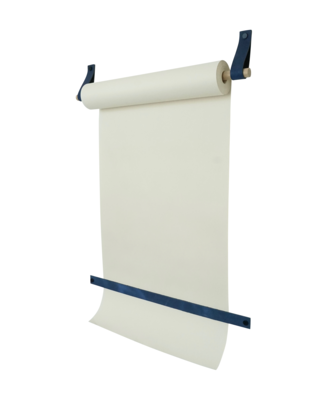 Witte tekenrol aan 2 leren lussen BLAUW - Tekenrol