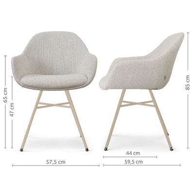Eetkamerstoel Noa-Mae beige onderstel