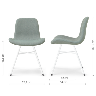 Eetkamerstoel Noa-Fé gestoffeerd - wit onderstel