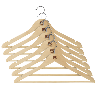 Kledinghangers hout - set van 6