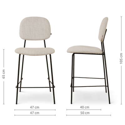 	Barkruk Jasmijn - zwart onderstel - 65 cm