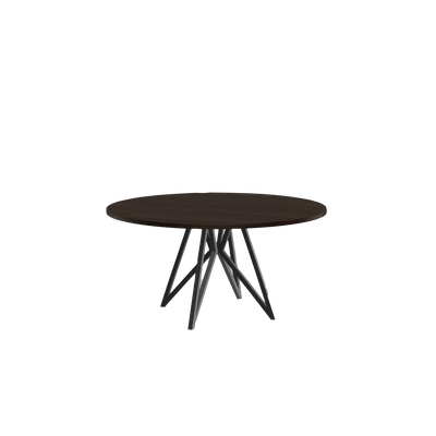 Studio HENK tafel Butterfly Rond Quadpod - zwart frame, gerookte beits