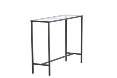 Toa Sidetable - 100 x 30 cm - Zwart met Glas