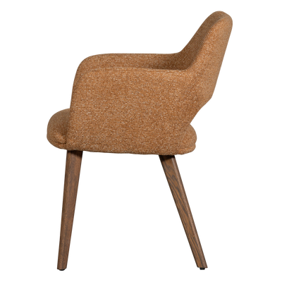 Murat eetkamerstoel taupe met houten poot naturel