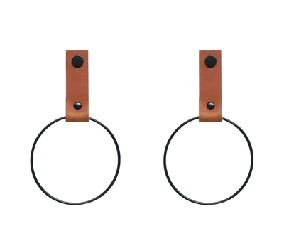 Leren handdoekring maat S (ring zwart)
