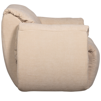 Baggy draaifauteuil geweven stof warmgrijs melange