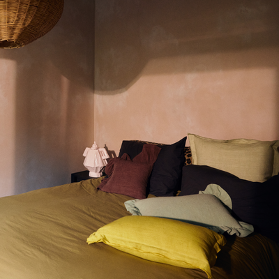 HKliving Sierkussen linen lemongrass