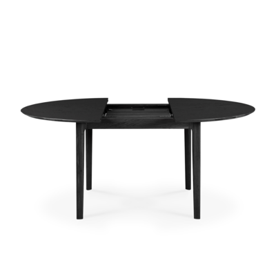 Ethnicraft - Tafel bok rond - uitschuifbaar - eiken/zwart eiken