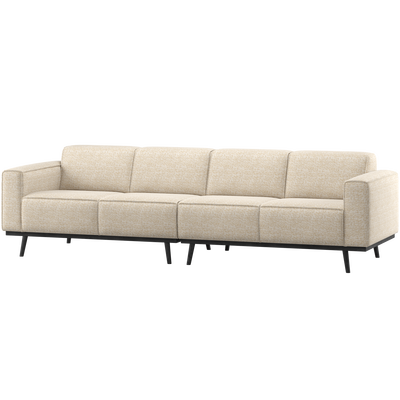 Statement 4-zits bank 280 cm chenille velvet perzikroze