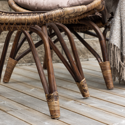 Tuin fauteuil Aida - met voetenbankje en zitkussen