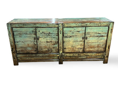 Dressoir 4 deurs blauw/groen lak