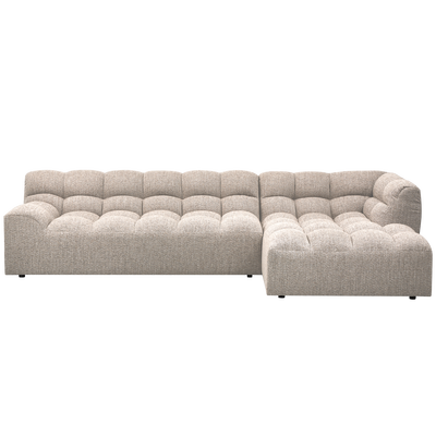 Allure chaise longue rechts geweven stof naturel melange
