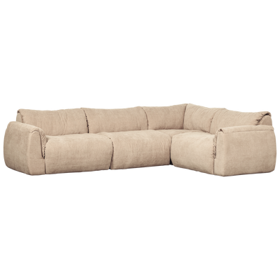 Baggy hoekbank rechts 3d chenille donkerbruin