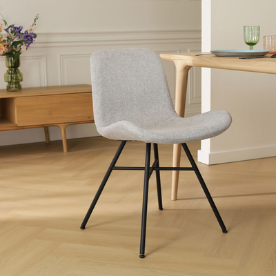 Eetkamerstoel Noa-Fé gestoffeerd - zwart onderstel