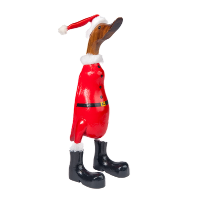Houten eend kerstman