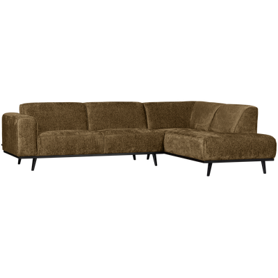 Statement hoekbank rechts chenille velvet terra