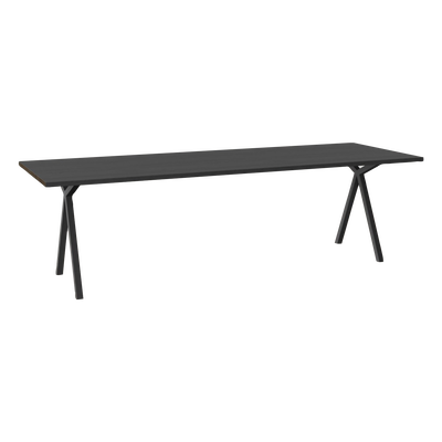 Studio HENK tafel Slim X-type Rechthoekig - zwart frame, zwarte beits