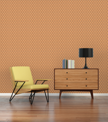 Retro behang met structuurpatroon – bruin, geel, oranje