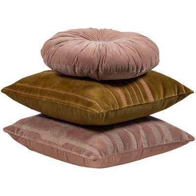 Feis kussens velvet roze/naturel - set van 3