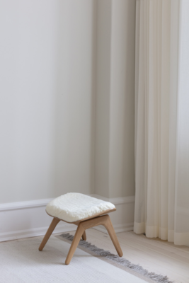 Ottoman houten voetenbank The Reader - naturel eiken