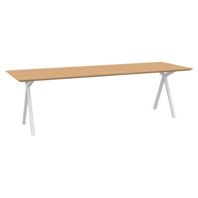 Studio HENK tafel Slim X-type Rechthoekig - wit frame, hardwax light 3041
