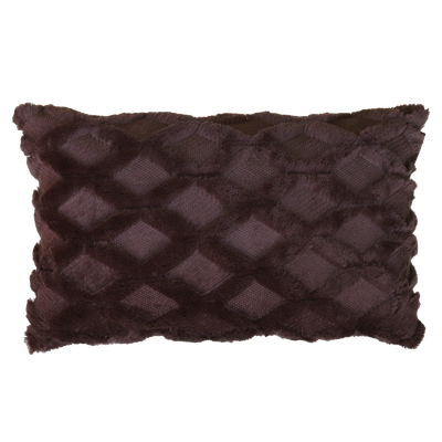 Kussen bont ruit dark chocolate