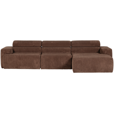 Novi chaise longue bank rechts donkerbruin melange