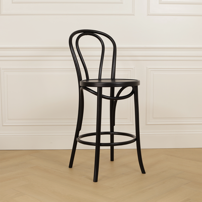 Vienna Thonet No. 18 houten barkruk black stained - 65 cm