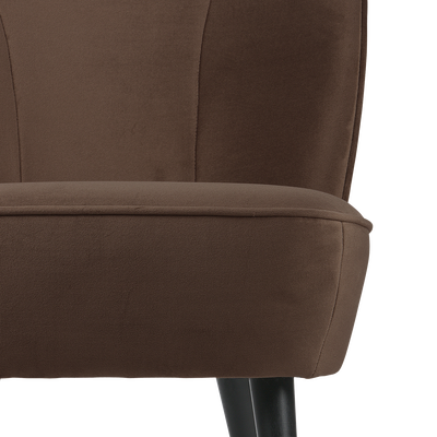 Sara fauteuil velvet donkerbruin [fsc]