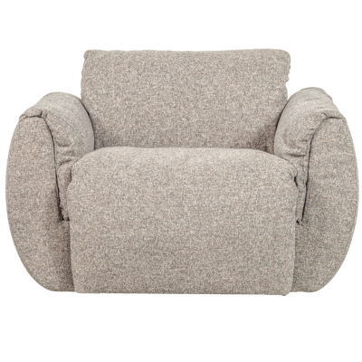 Baggy draaifauteuil geweven stof warmgrijs melange