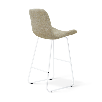 Barkruk Nino-Fé wit onderstel rib beige 75 cm