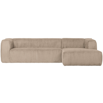 Bean hoekbank rechts chenille velvet taupe