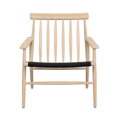 Fauteuil Canwood houten whitewash - zwarte zitting