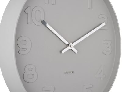 Wandklok Mr. Grey Numbers staal grijs