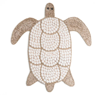 Schildpad witte schelpen/kraaltjes Medium 50cm
