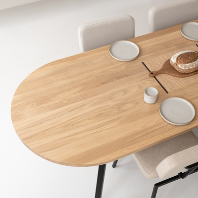 Studio HENK tafel Butterfly Plat ovaal, zwart frame - Smart Collectie