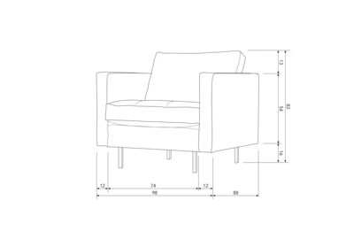 BePureHome fauteuil Rodeo Classic velvet