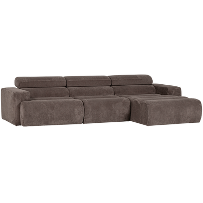 Novi chaise longue bank rechts donkerbruin melange