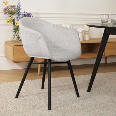 Eetkamerstoel Nena-Otis - zwart houten onderstel