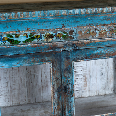 Kavish - Blauwe Vintage Teakhouten Kast