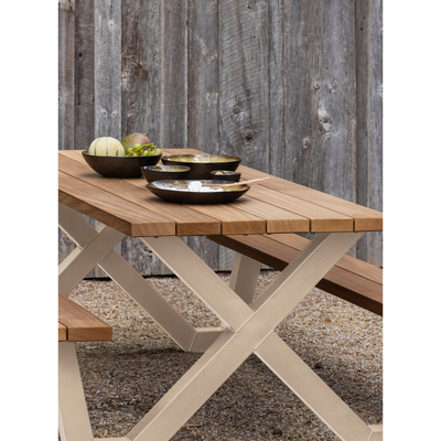 Tablo tuin picknicktafel ayous zand x-poot metaal [fsc]