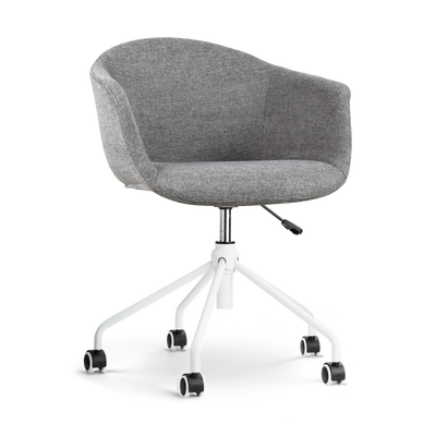 Nout-Otis bureaustoel wit onderstel - Gestoffeerde zitting met armleuningen