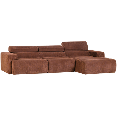 Novi chaise longue bank rechts donkerbruin melange