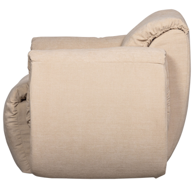 Baggy draaifauteuil geweven stof warmgrijs melange