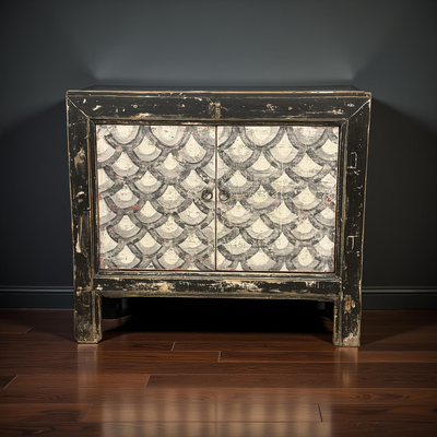 Onderkast 2deur zwart/wit schub uniek