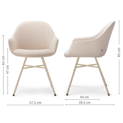Eetkamerstoel Noa-Mae beige onderstel