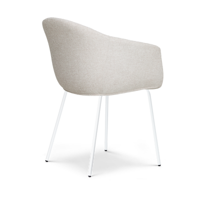 Eetkamerstoel Nora-Otis gestoffeerd - wit onderstel - met armleuningen