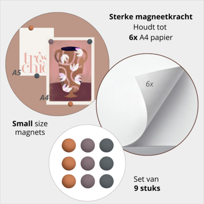 Magneetjes voor magneetbord | Set van 9