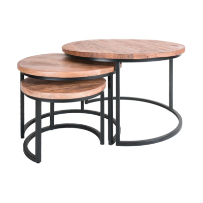 Salontafel Noor naturel - Set van 3